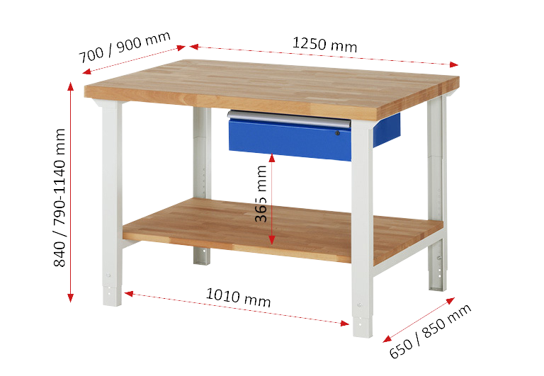 Werkbank Baukastenbauweise