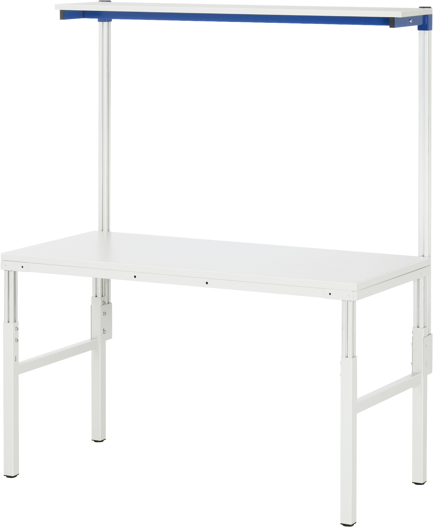 Basis-Arbeitstisch Serie E mit Aufbausatz und Etagenbord