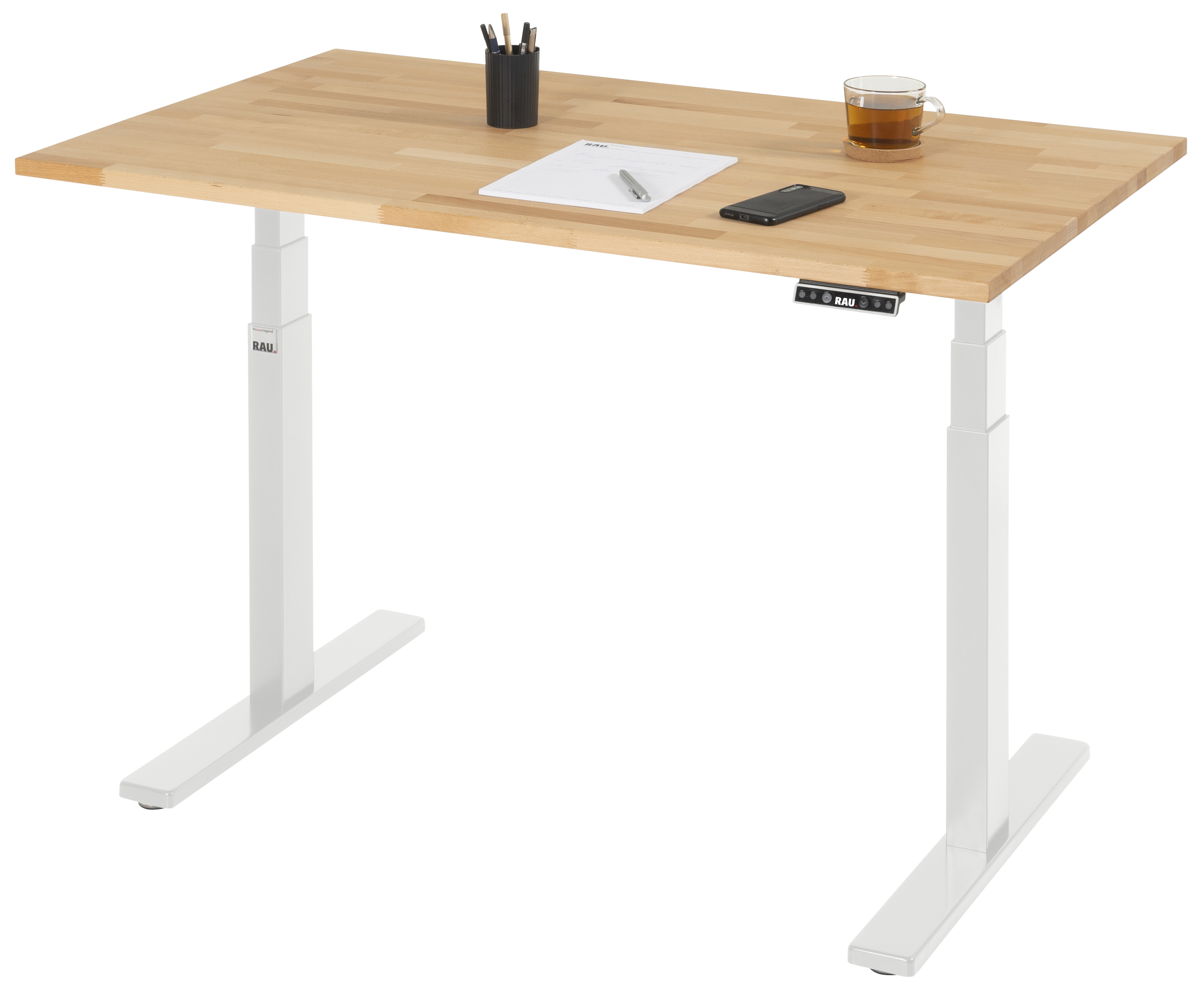 Schreibtisch Serie adlatus 100 Buche-Massiv-Platte