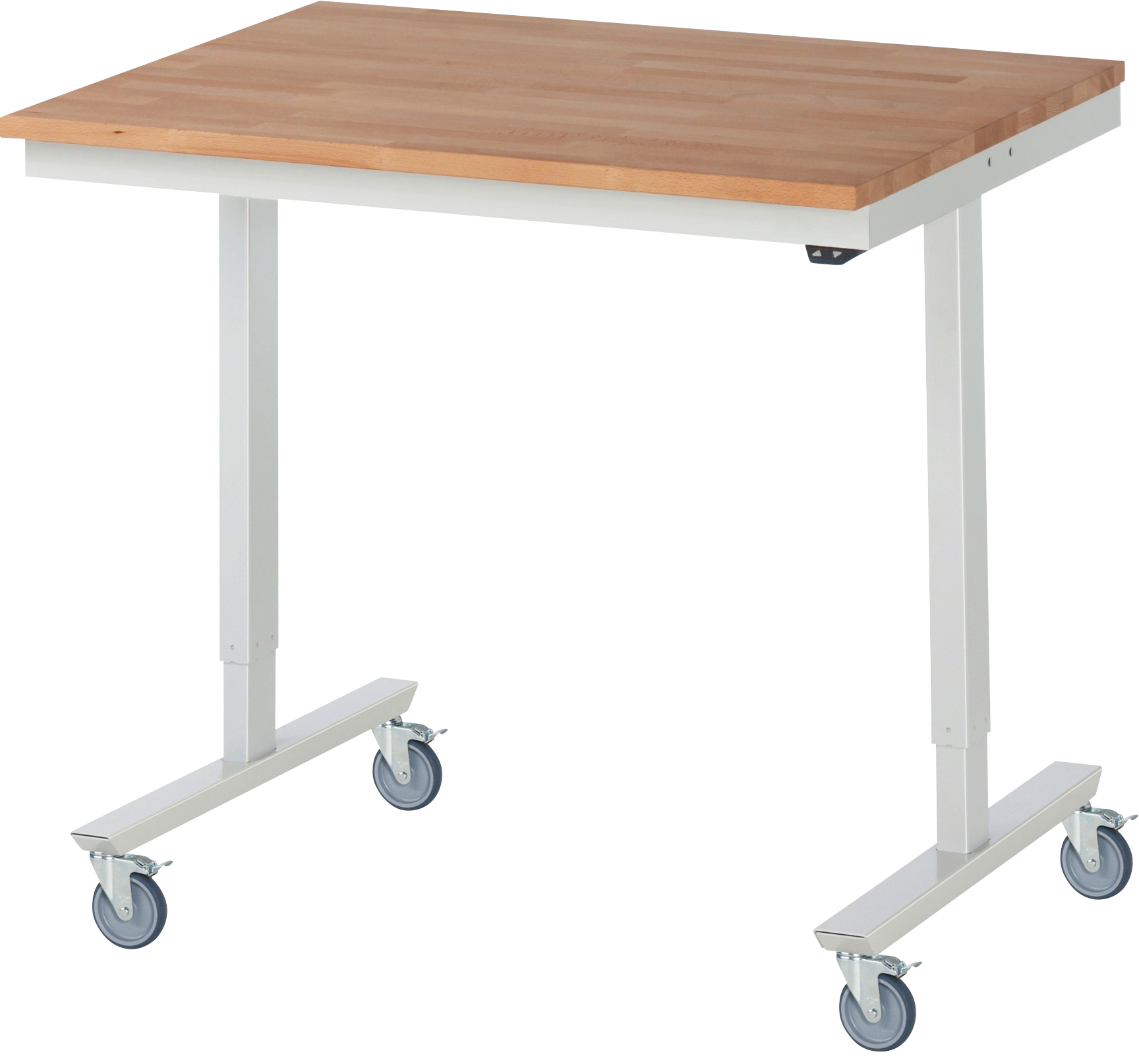 Fahrbarer Arbeitstisch Serie adlatus 150 inkl. Akkubox Buche-Massiv-Platte