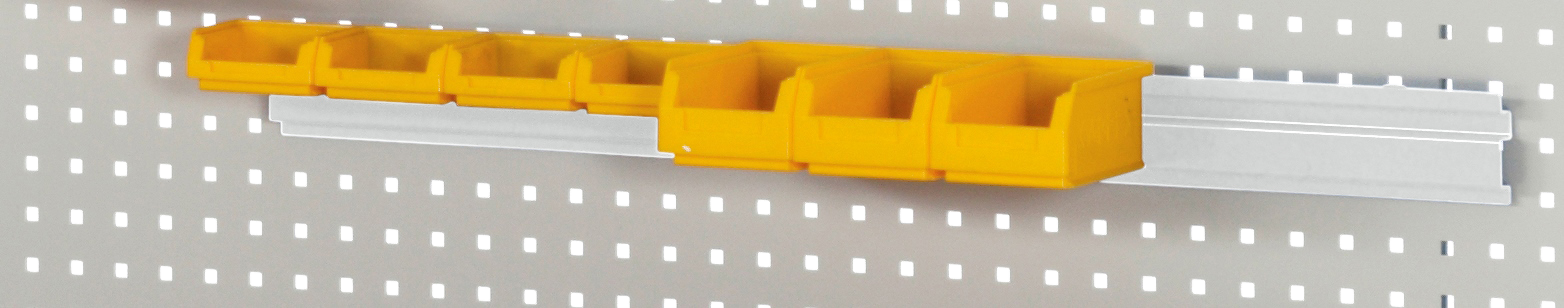 Kästen-Einhängeschiene für Lochplatten 1000 mm breit