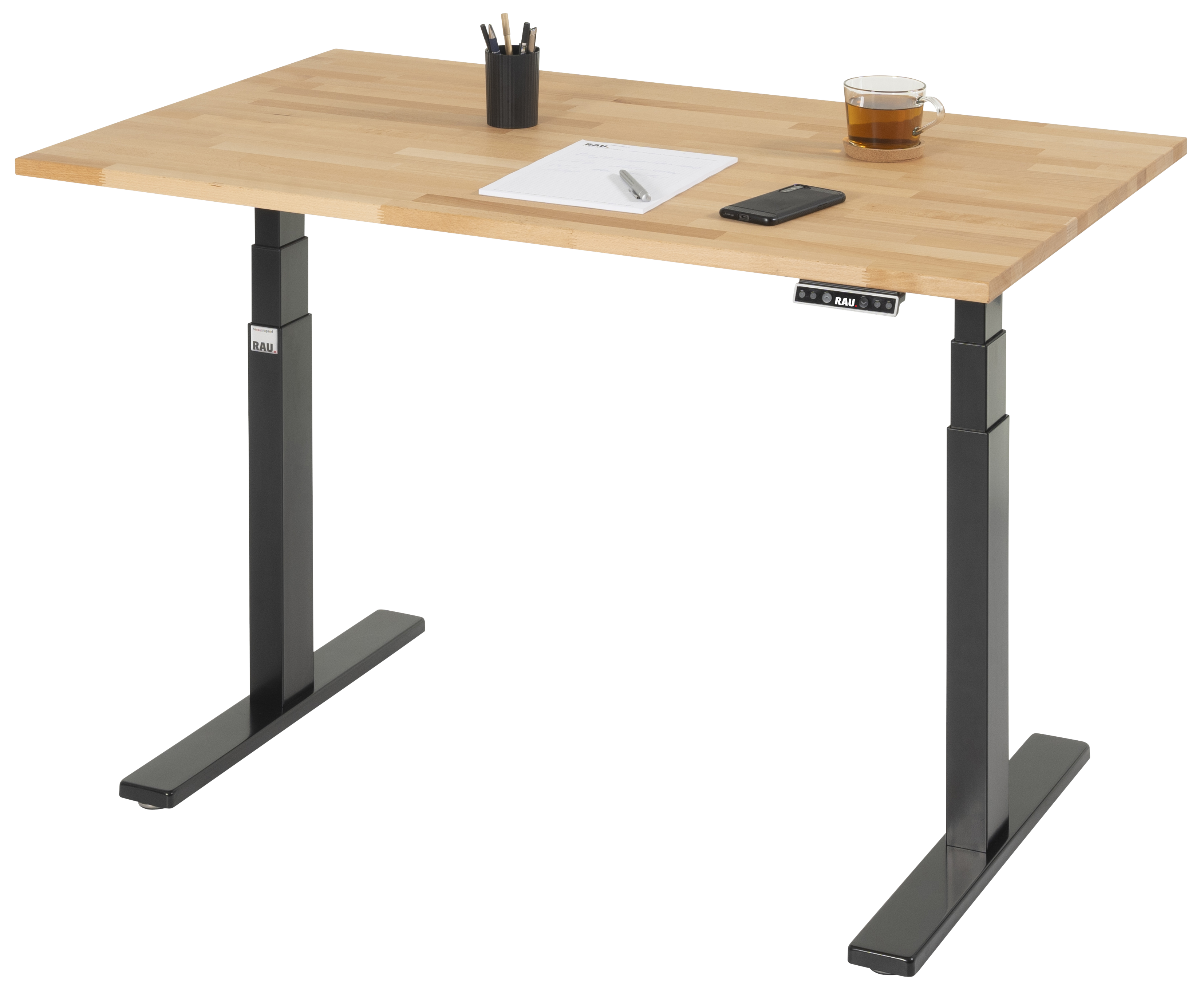 Schreibtisch Serie adlatus 100 Buche-Massiv-Platte